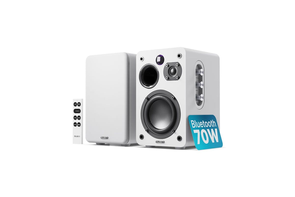 Majority D70x Active Bluetooth Bookshelf Speakers - White-5