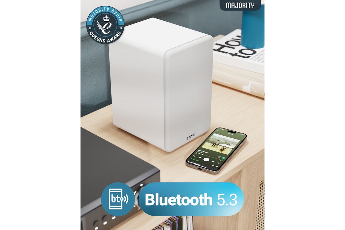 Majority D70x Active Bluetooth Bookshelf Speakers - White-7