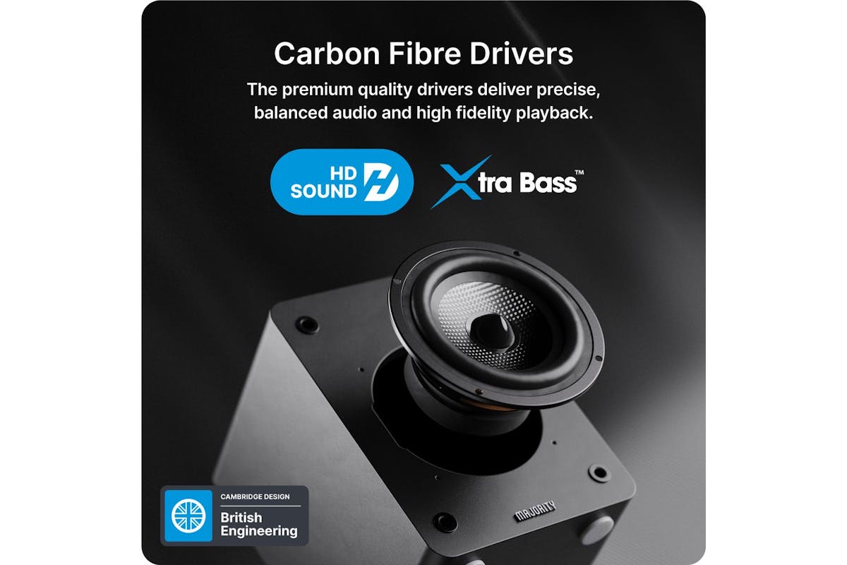 Majority D50x Black Bluetooth Bookshelf Speakers-7