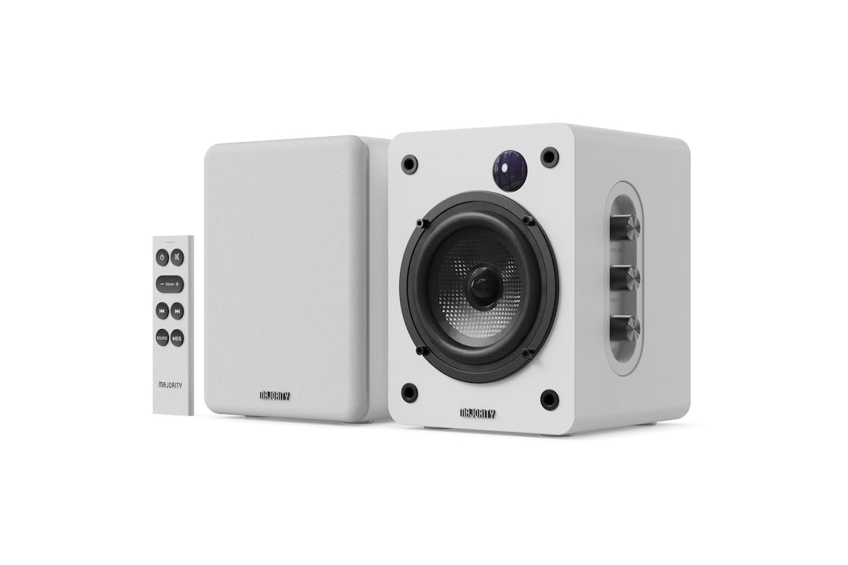 Majority D50x White Bluetooth Bookshelf Speakers