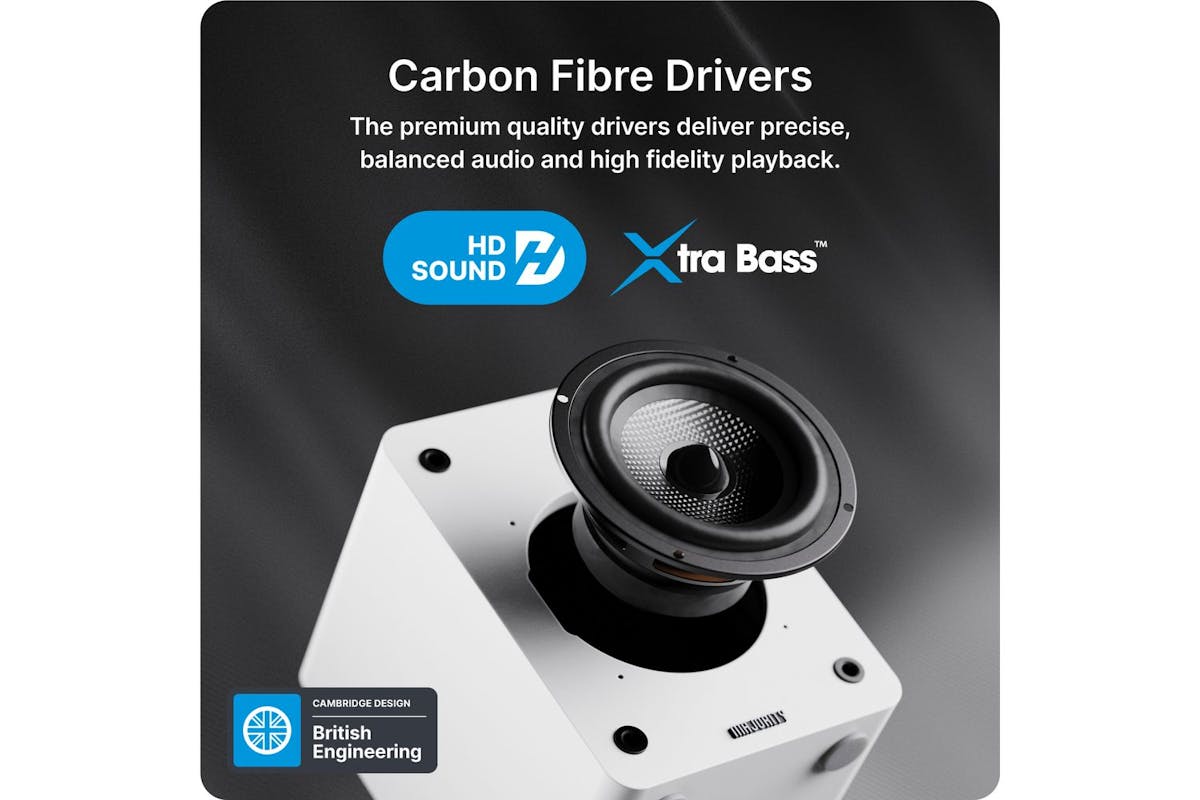 Majority D50x White Bluetooth Bookshelf Speakers-7