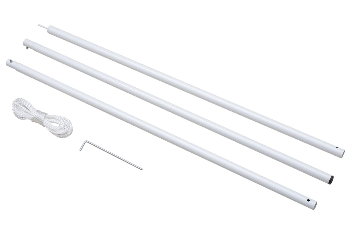 Outsunny Iron Awning Sail Shade Pole Kit | White