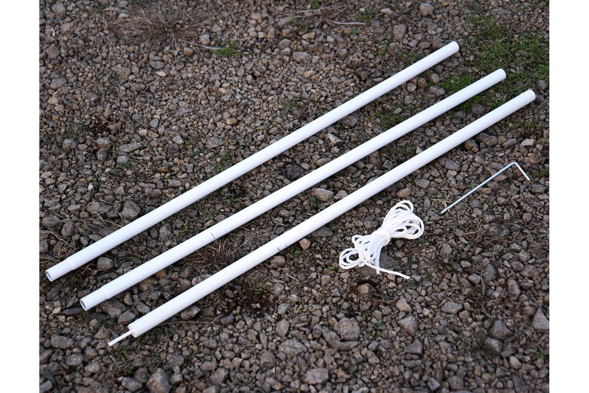 Outsunny Iron Awning Sail Shade Pole Kit | White-7