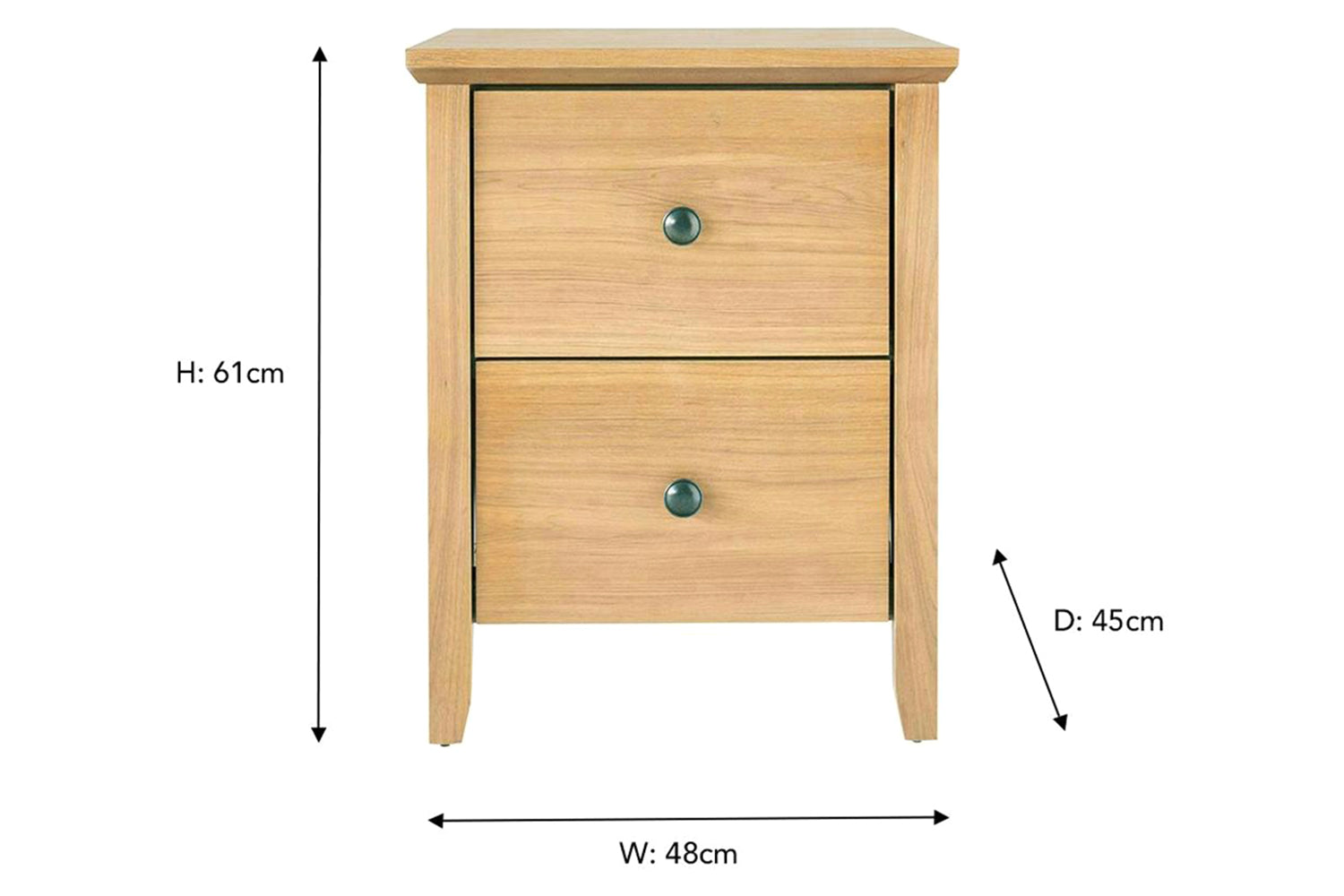 Ezra Bedside Locker | 2 Drawer | Ash-3