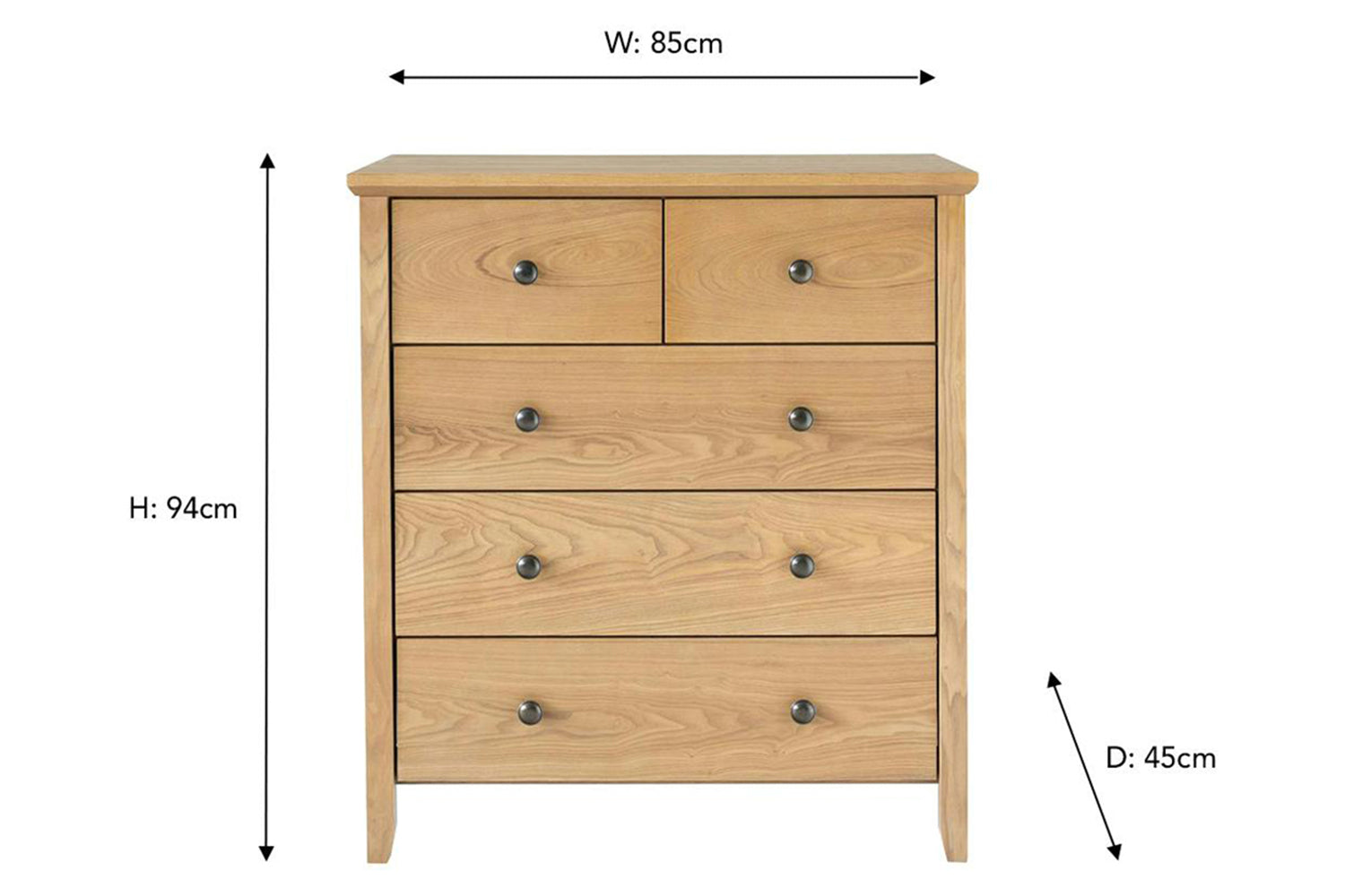 Ezra Chest Of Drawer | 5 Drawer | Ash-3