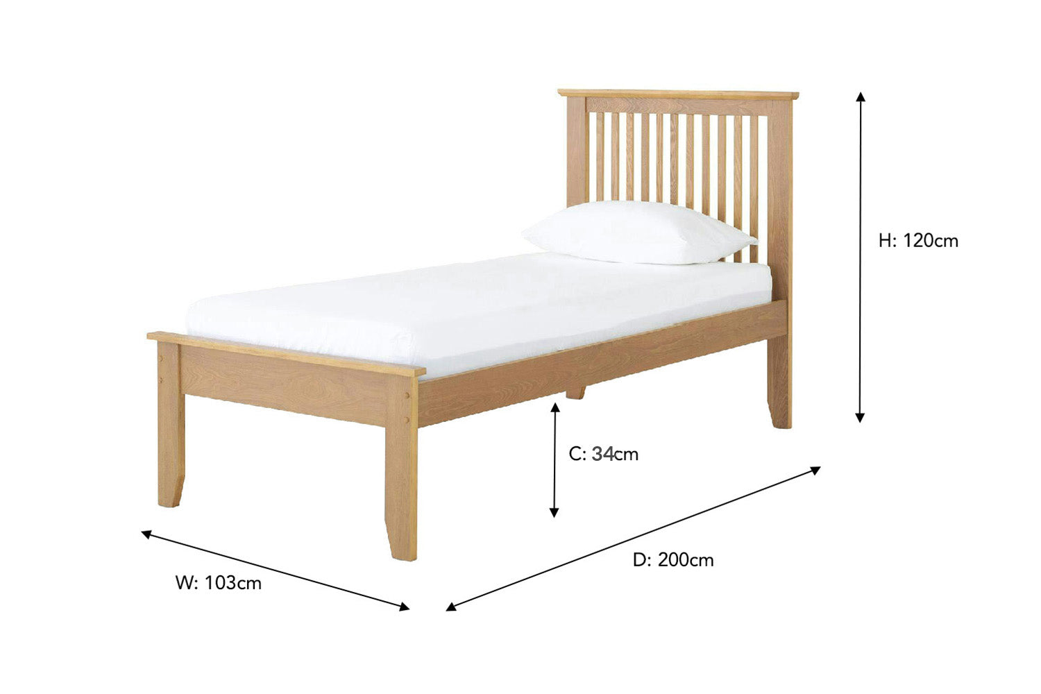 Ezra Bed Frame | Single | 3ft | Ash-3