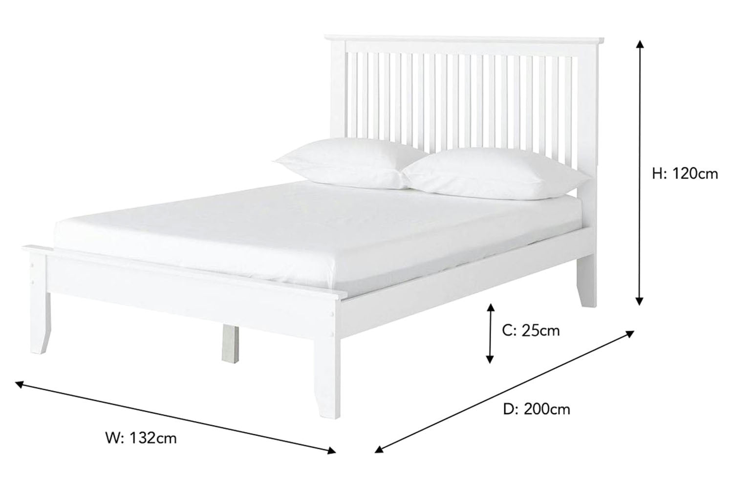 Ezra Bed Frame | Small Double | 4ft | White-3