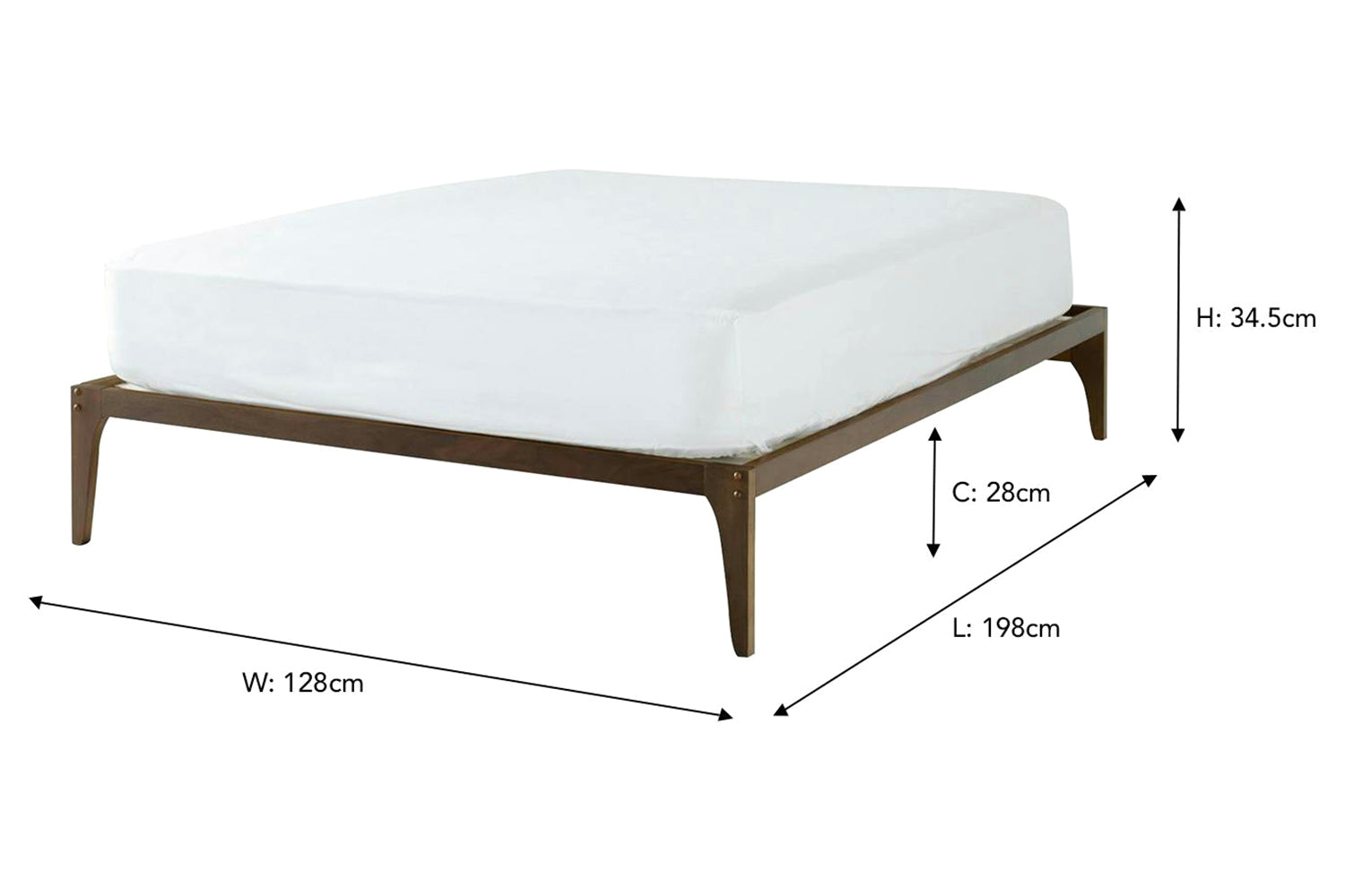 Samuel Bed Frame | Small Double | 4ft | Walnut Effect-3
