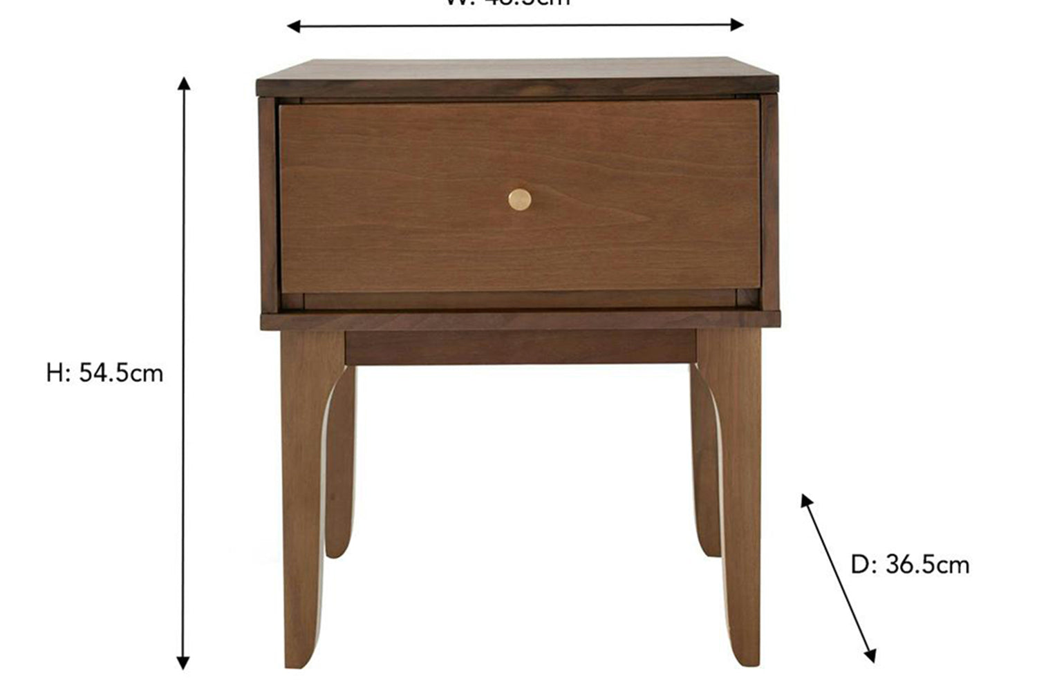 Samuel Bedside Table | 1 Drawer | Walnut Effect-3