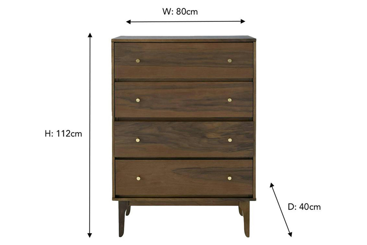 Samuel Chest Of Drawer | 4 Drawer | Walnut Effect-3