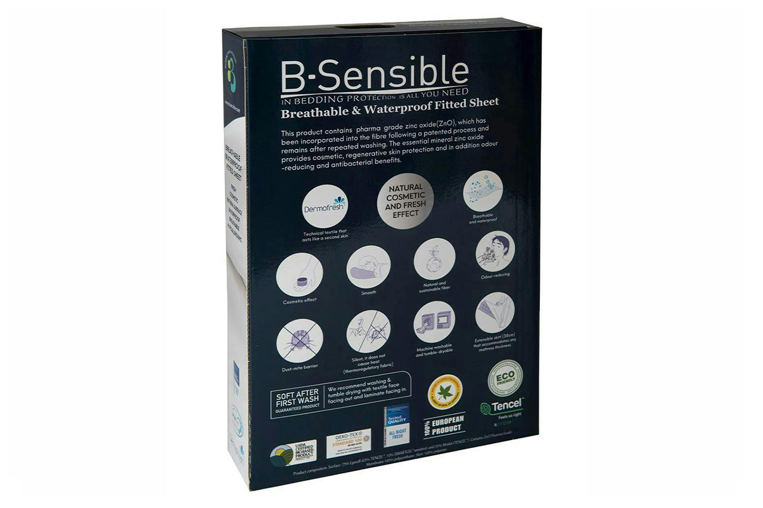 B-Sensible | NaturZinc Mattress Protector | Extra Deep | Single-3