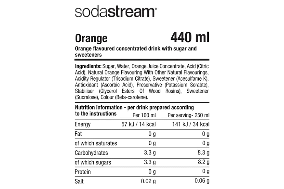 SodaStream Classics Orange Flavoured Sparkling Drink Mix | 440ml-2