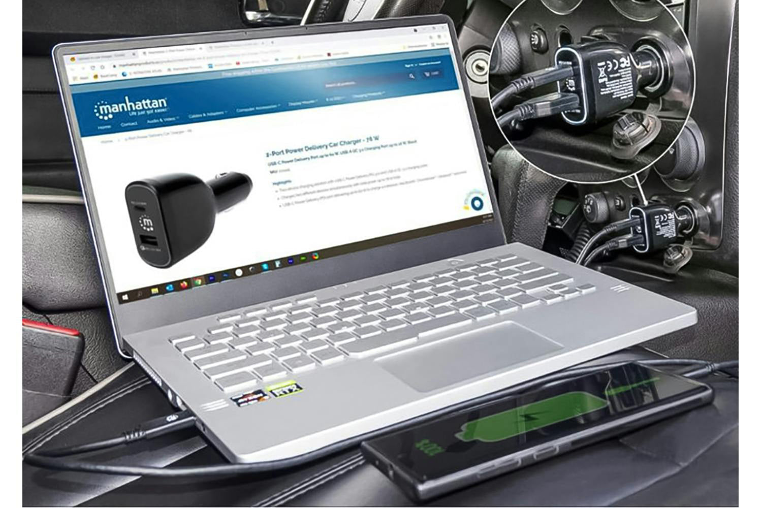 Manhattan 2-Port Power Delivery Car Charger | 78W-6