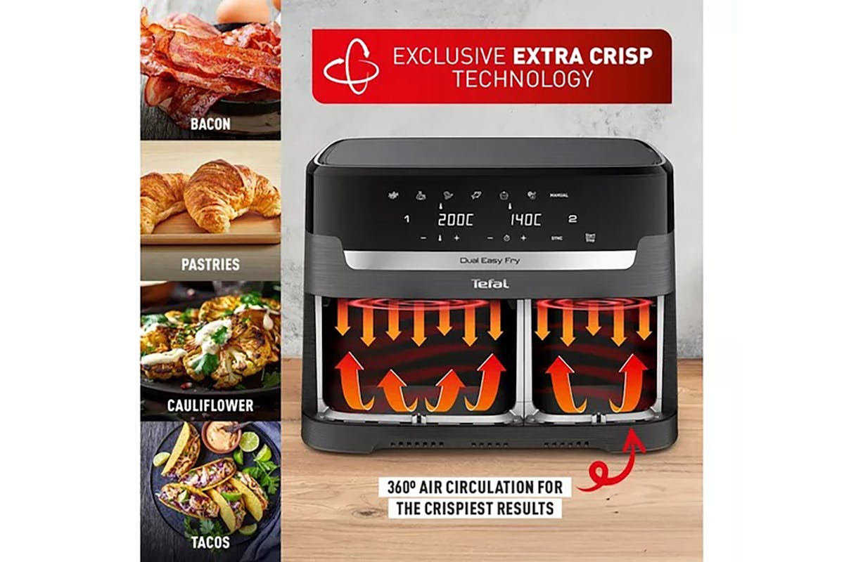 Tefal 11L Easy Fry Dual XXL Air Fryer | EY942HG0 | Charcoal Grey-4