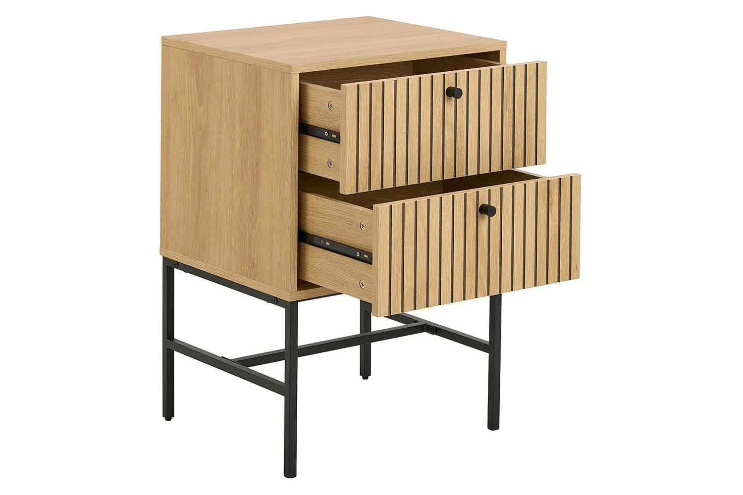 Albany Bedside Locker | 2 Drawer | Oak Effect-7