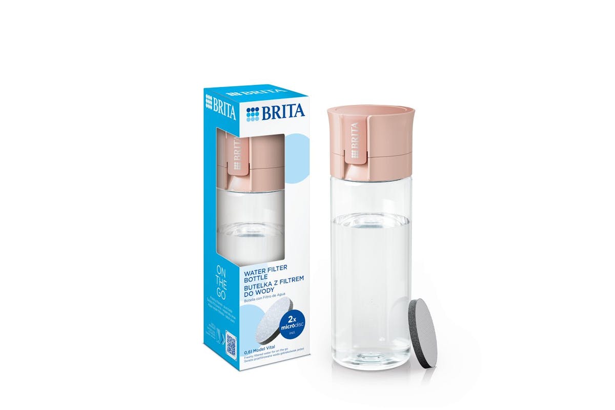 Brita Vital Apricot Water Filter Bottle | Water Filter Bottle | Plastic | 0.6 Litre