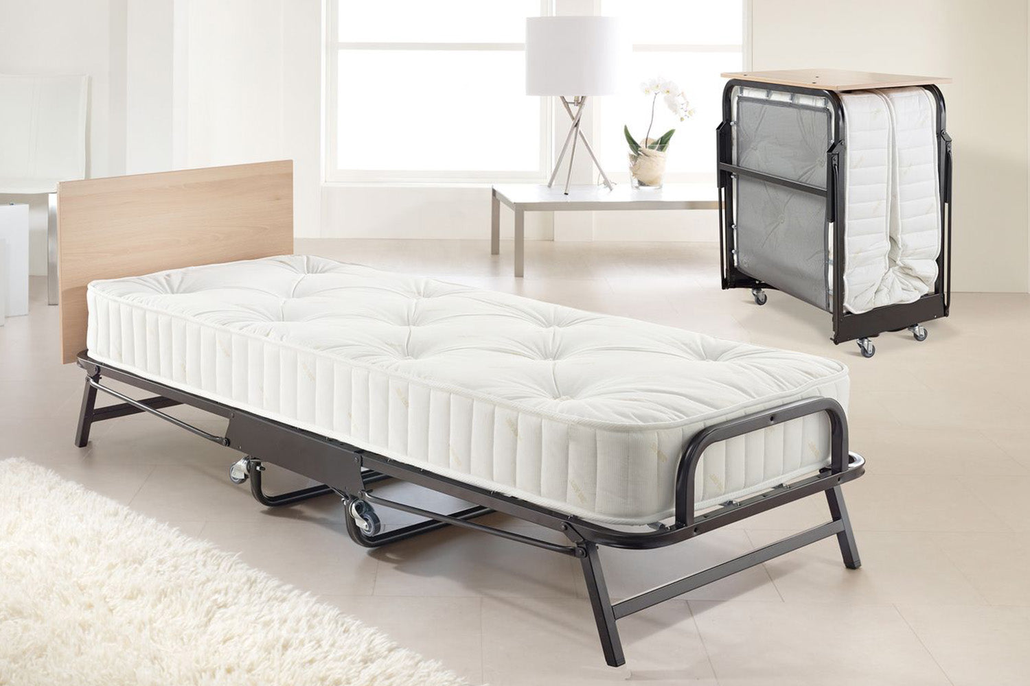 JAY-BE Crown Premier Folding Guest Bed | Single | Oak Effect/Black