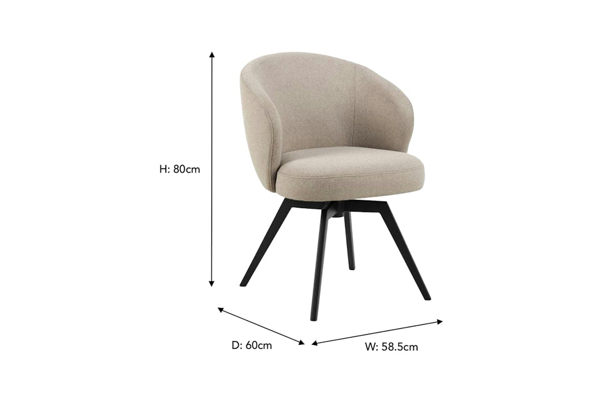Darlene Dining Chair | Swivel | Taupe-5