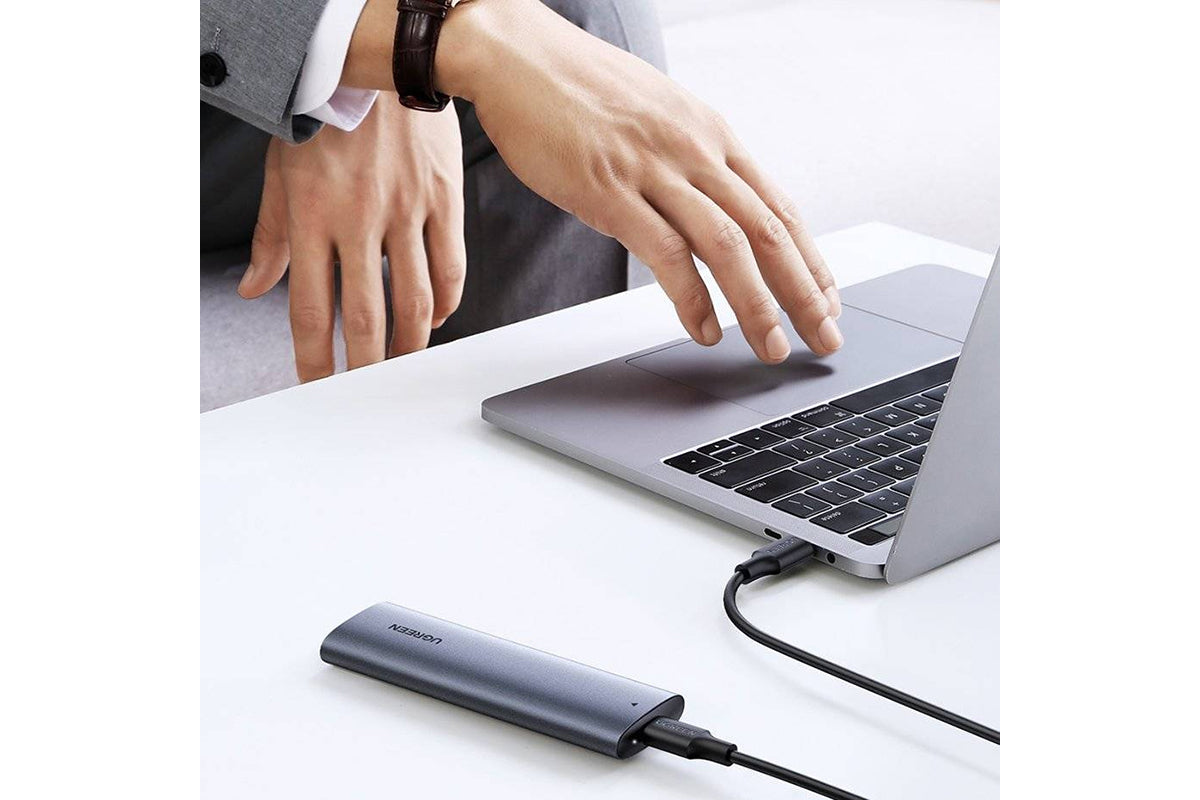 UGREEN M.2 SSD Bay USB 3.2 Gen 2 Drive Disk Case with USB Type C Cable | Grey-2