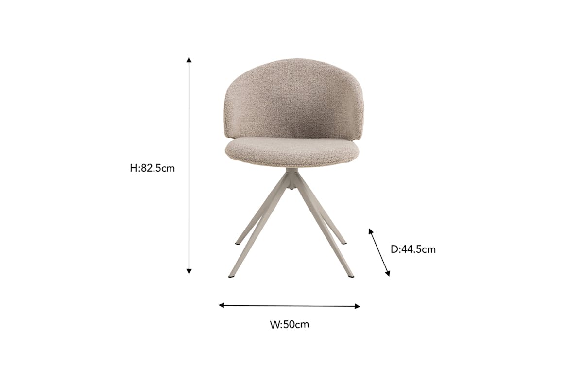Benji Dining Chair | Swivel | Beige-3