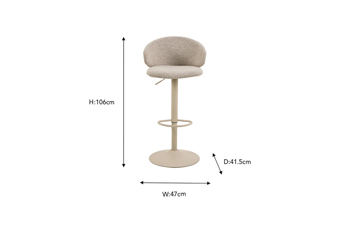 Benji Bar Stool | Gas Lift | Beige-3