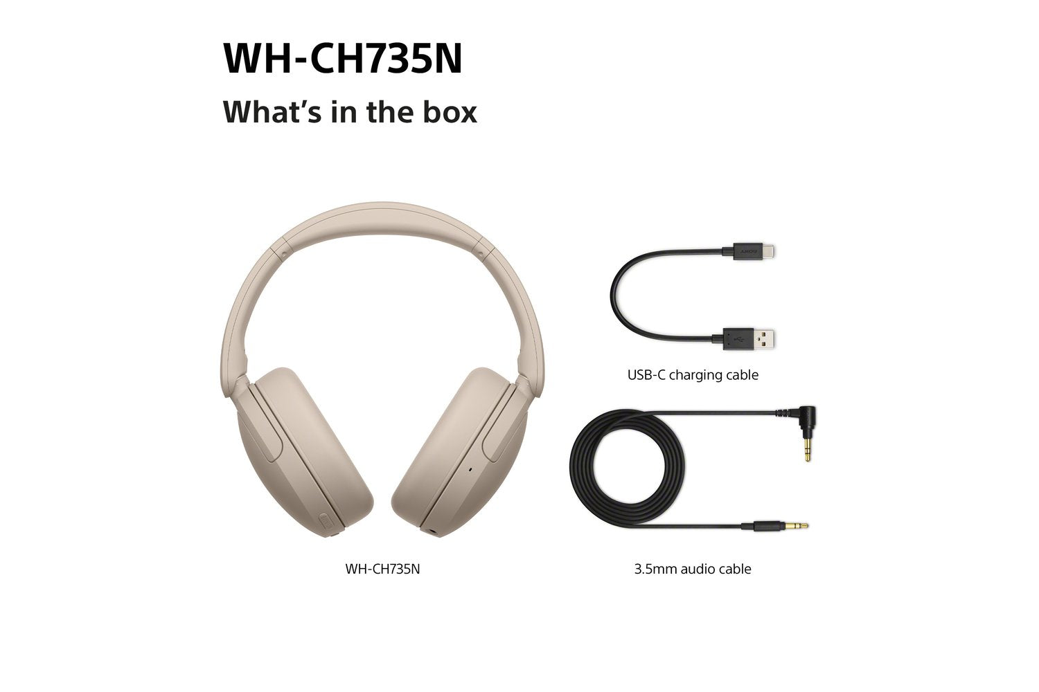 Sony WH-CH735N Wireless Noise Cancelling Headphones | Beige-10