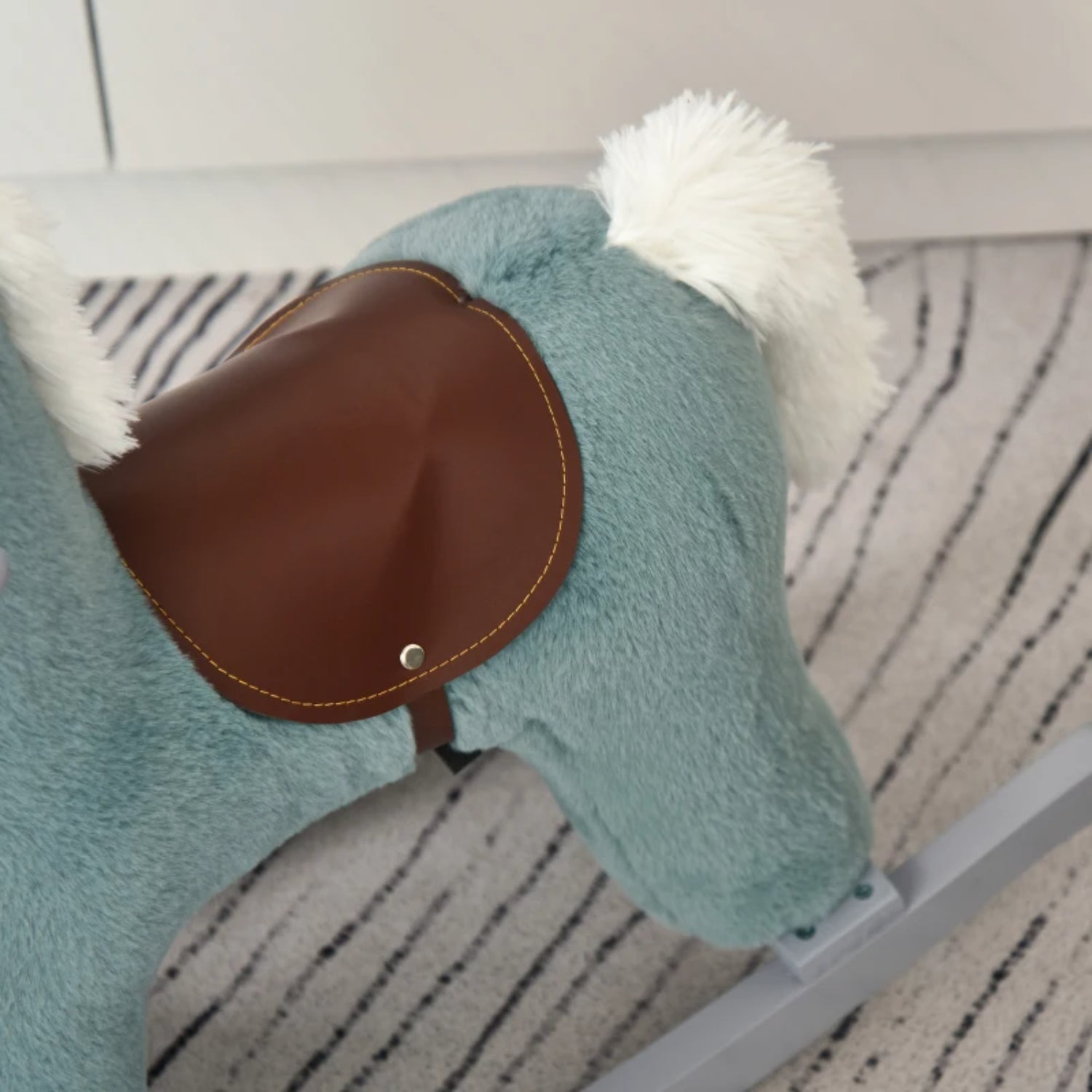Homcom Childrens Rocking Horse Animal Rocker Toy | Blue-7