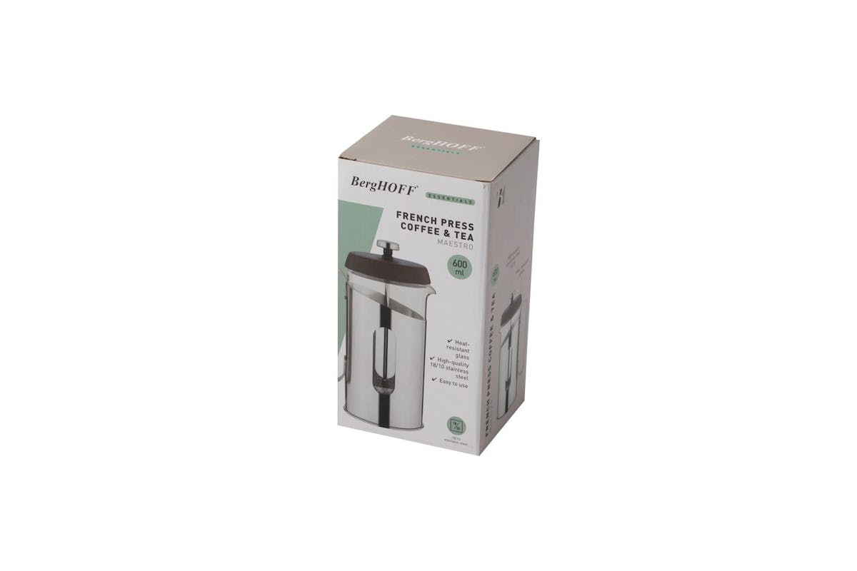 Berghoff Coffee Tea Plunger 60l | French Press | Stainless Steel & Glass | 0.60l-5