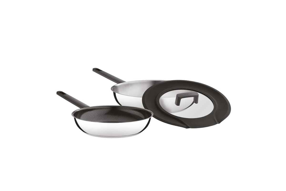 Berghoff Uqonic Downdraft Frying Pan Set | Stainless Steel | 24cm 28cm-2
