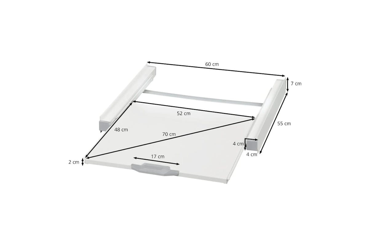 Xavax Intermediate Frame For Washing Machine And Dryer With Pull-out Shelf | Laundry Accessory | Metal | 60 X 55.5 Cm-5