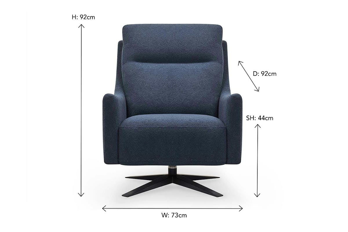 Alfredo Accent Armchair | Swivel | Fabric | Blue-3