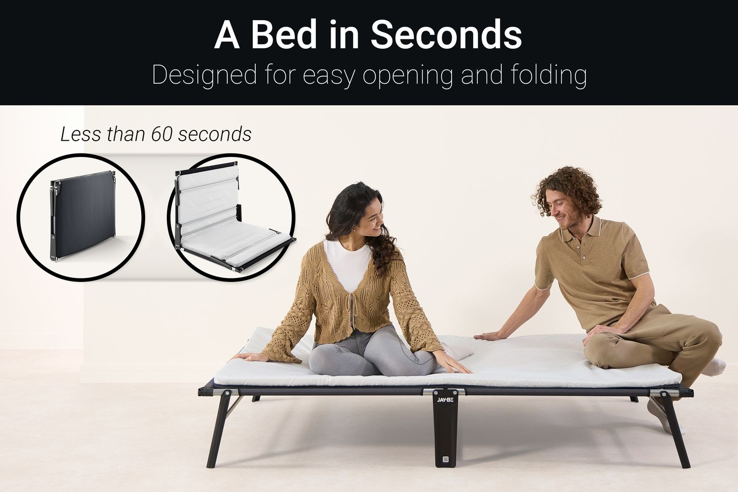JAY-BE CE120 Compact Folding Bed | Small Double | Steel Frame | 120cm x 190cm-8