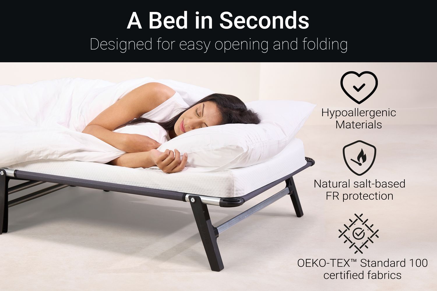 JAY-BE HE70 Hideaway Folding Bed | Single | Steel Frame | 70cm-9