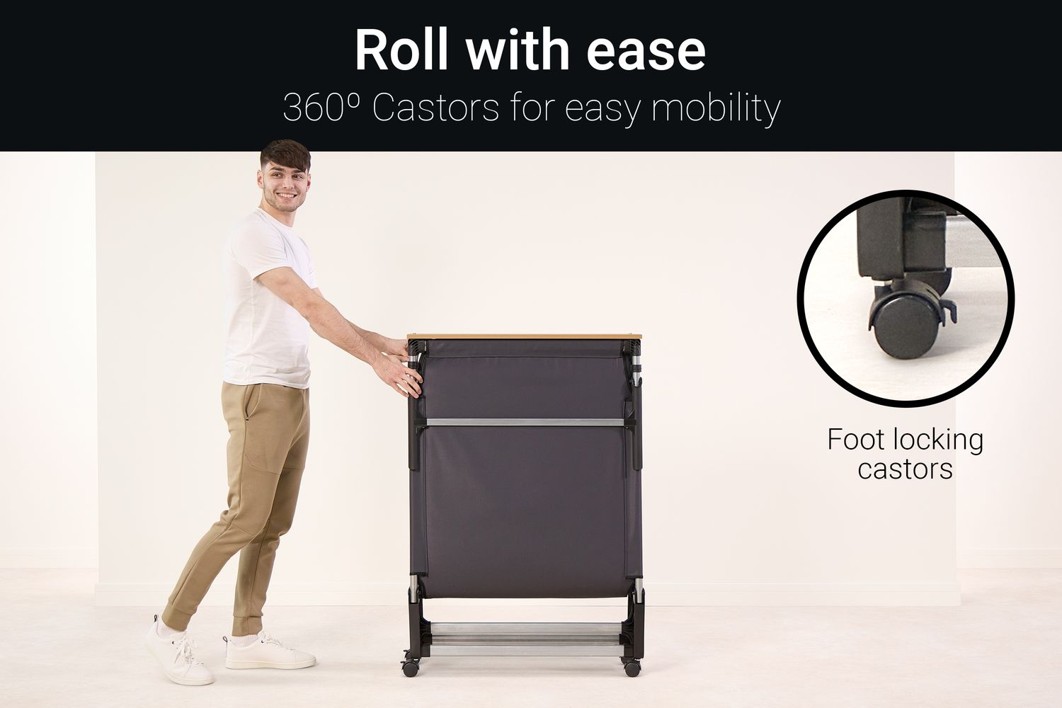 JAY-BE RE80 Rollaway Folding Bed | Single | Steel Frame | 80cm-7