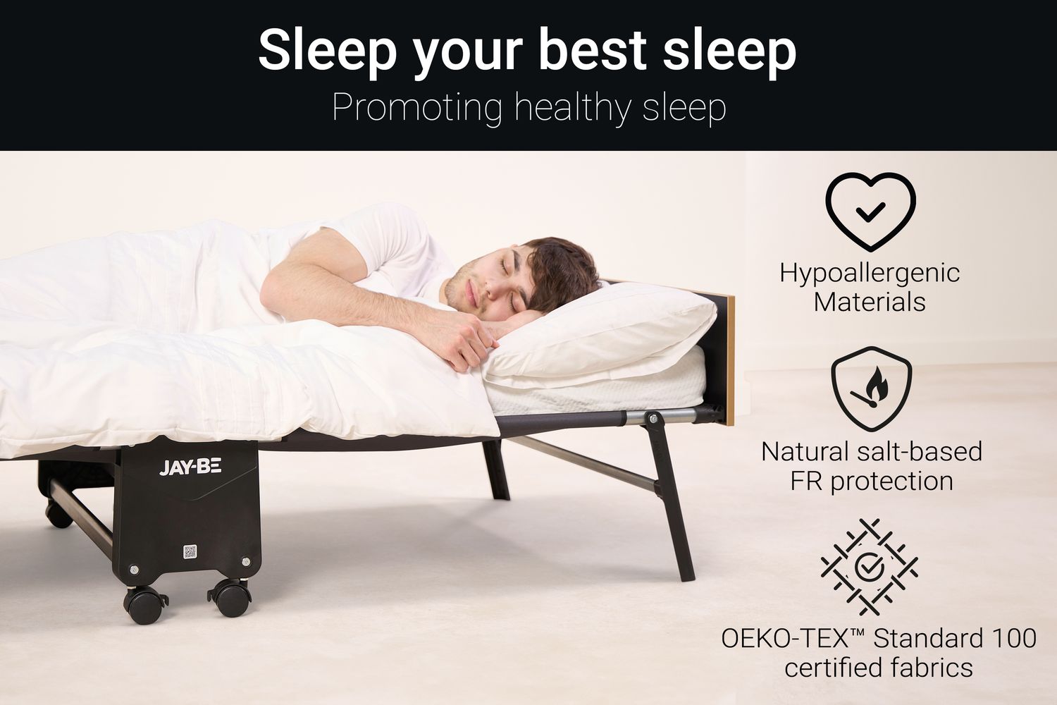 JAY-BE RE80 Rollaway Folding Bed | Single | Steel Frame | 80cm-9