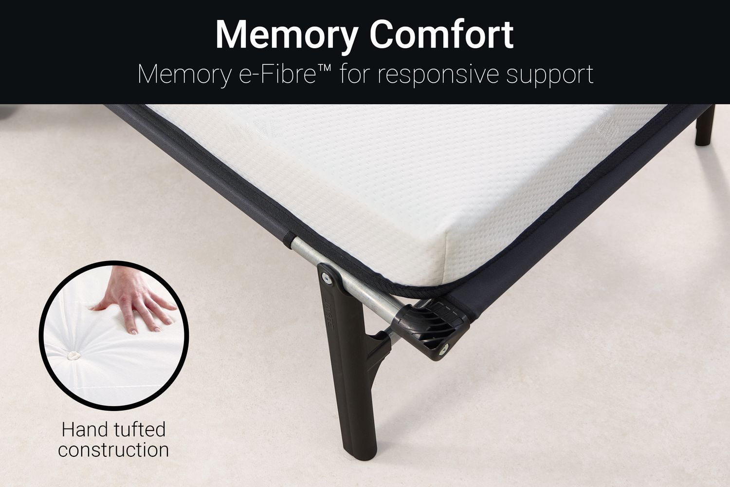 JAY-BE RM80 Rollaway Memory Folding Bed | Single Bed | Memory e-Fibre Mattress | 80cm-6