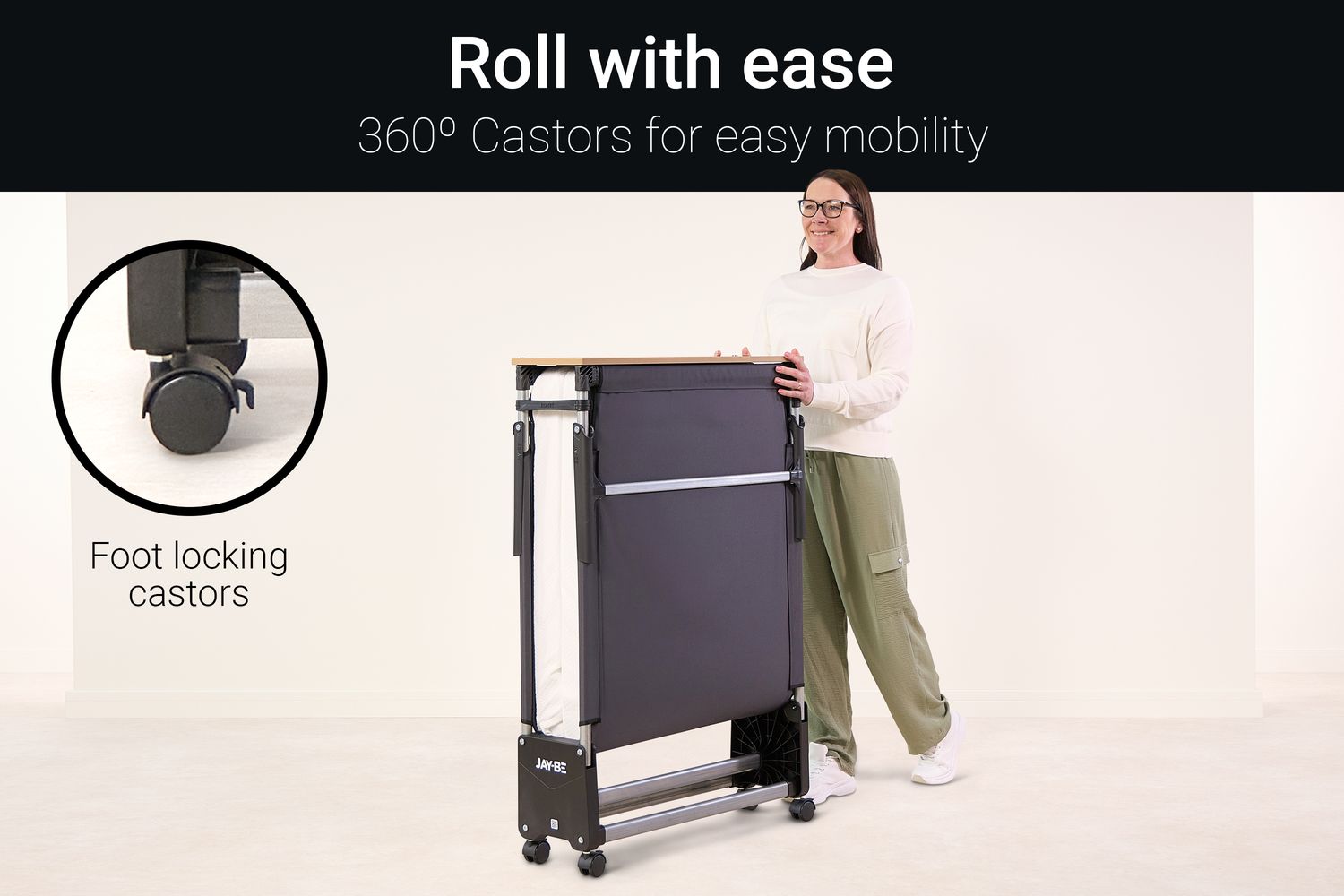 JAY-BE RM80 Rollaway Memory Folding Bed | Single Bed | Memory e-Fibre Mattress | 80cm-7