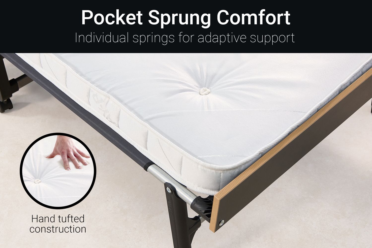 JAY-BE GP120 Grand Folding Bed | Pocket Sprung Mattress | Small Double-6