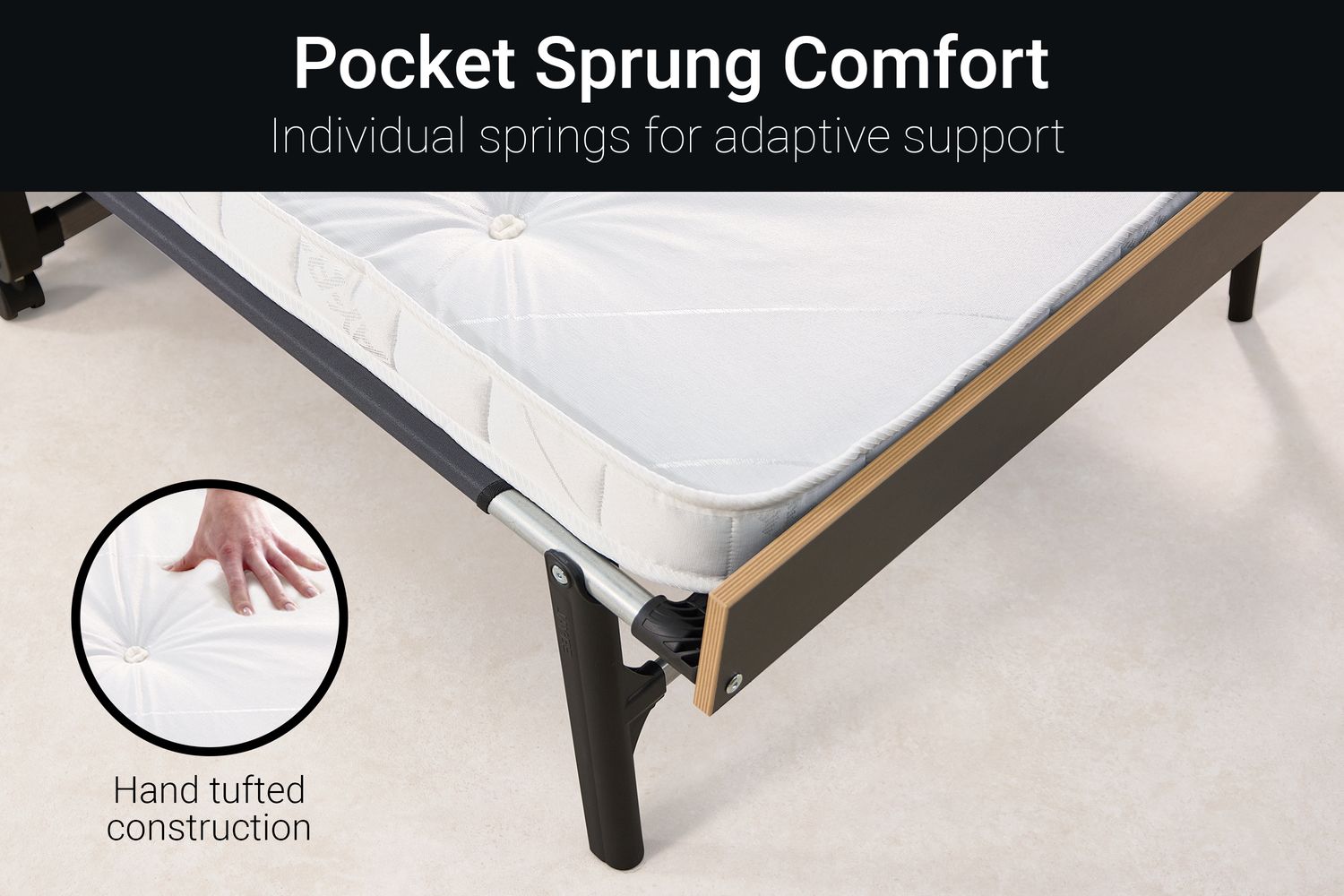 JAY-BE GP80 Grand Folding Bed | Pocket Sprung Mattress | Single-6