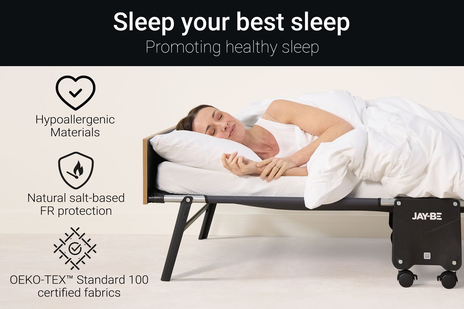 JAY-BE GP80 Grand Folding Bed | Pocket Sprung Mattress | Single-9