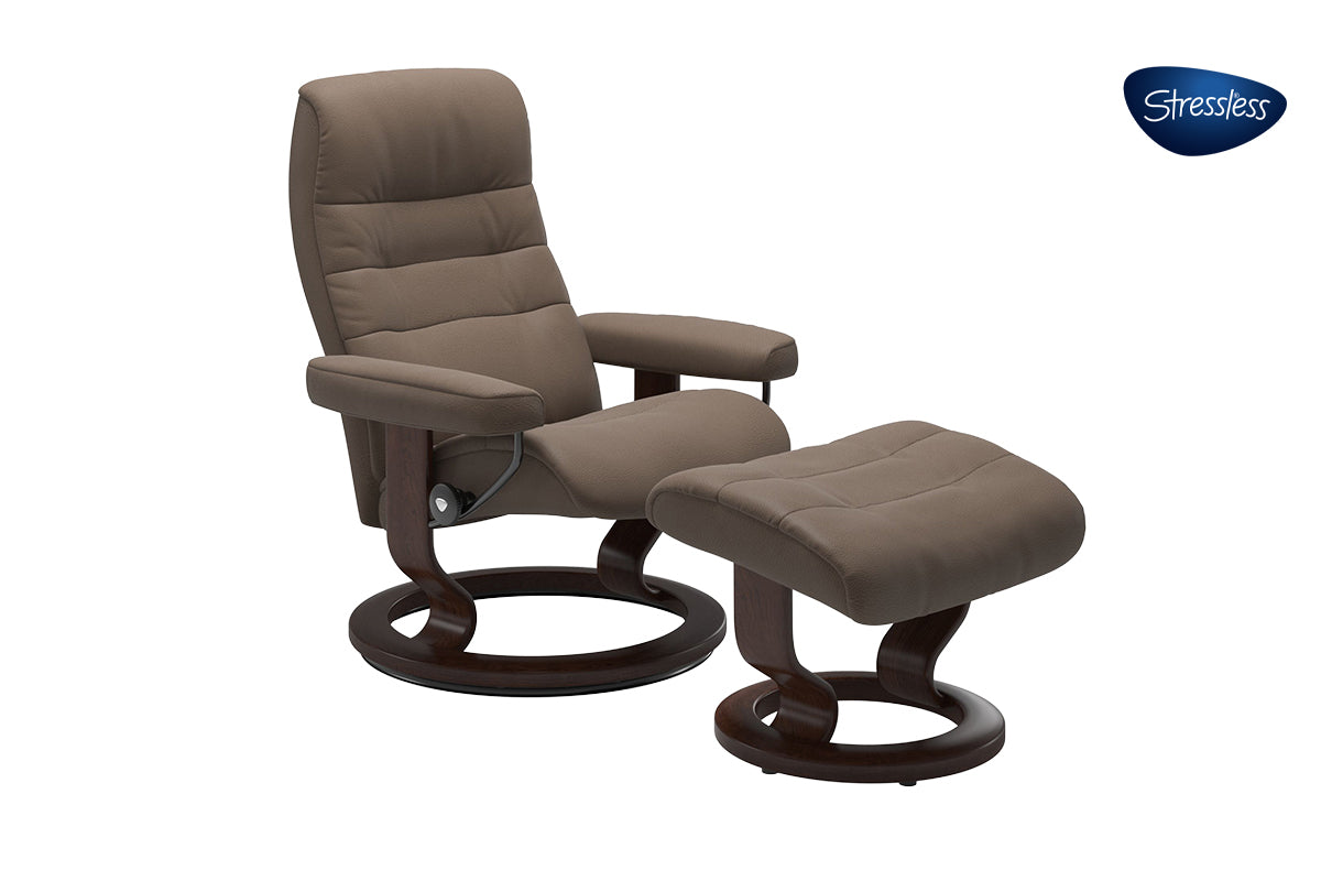 Stressless® Nordic Recliner with Footstool | Leather | Walnut