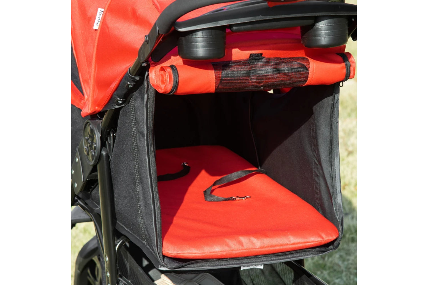 PawHut Oxford Cloth Pet Stroller | Red/Black-8