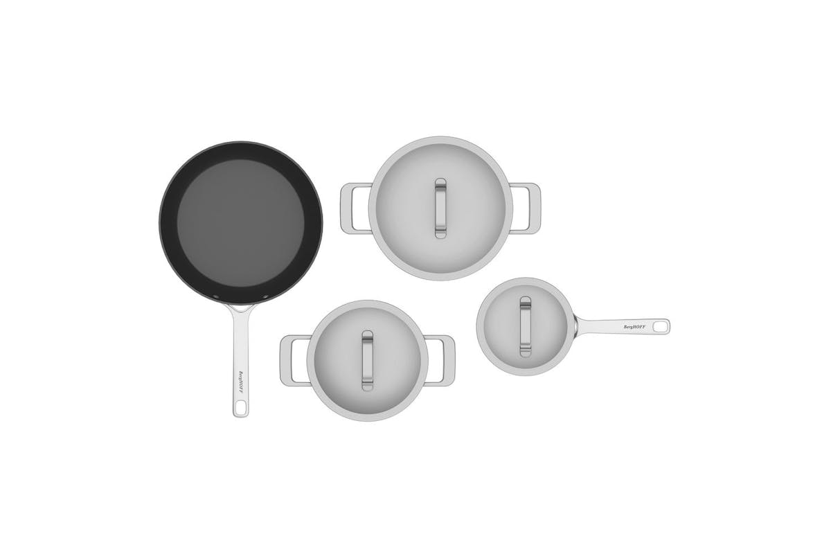 Berghoff Meta 7 Piece Cookware Set | Stainless Steel & Non-stick | Induction Ready