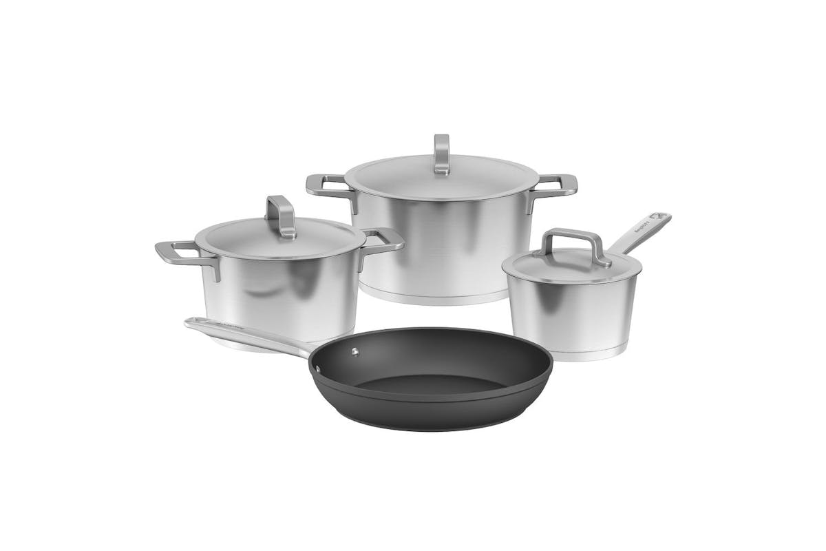 Berghoff Meta 7 Piece Cookware Set | Stainless Steel & Non-stick | Induction Ready-2