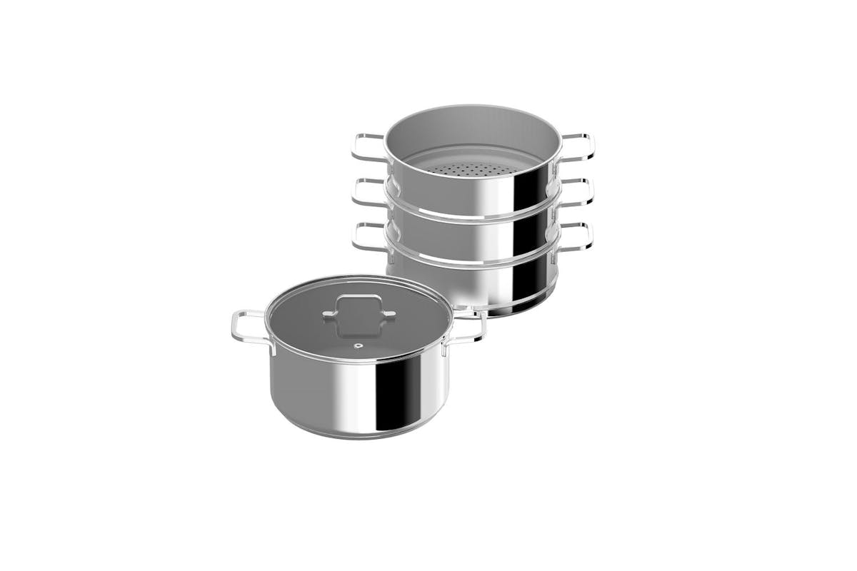 Berghoff Helix Steamer Set | Stainless Steel | 5 Piece-4