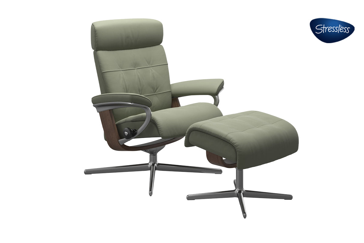 Stressless® Erik Recliner with Footstool | Leather | Green