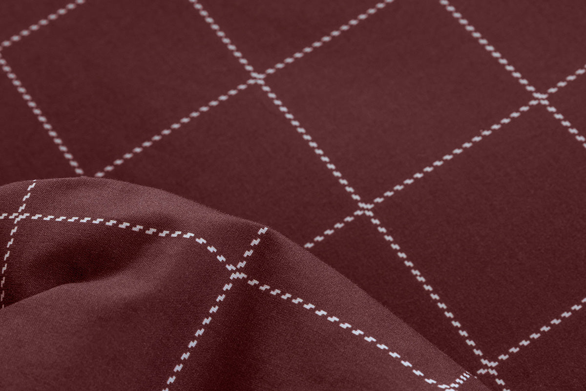Mistral Home | Oslo Duvet Cover Set | Burgundy/White | Double-3