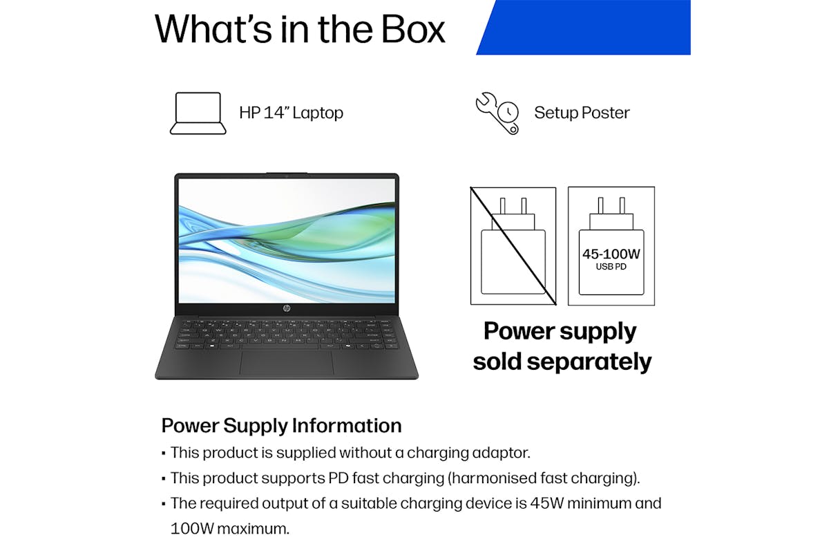 HP 14-ep2000na 14" Intel N150 | 8GB | 128GB | Jet Black | Intel Graphics (Power Supply Not Included)-2