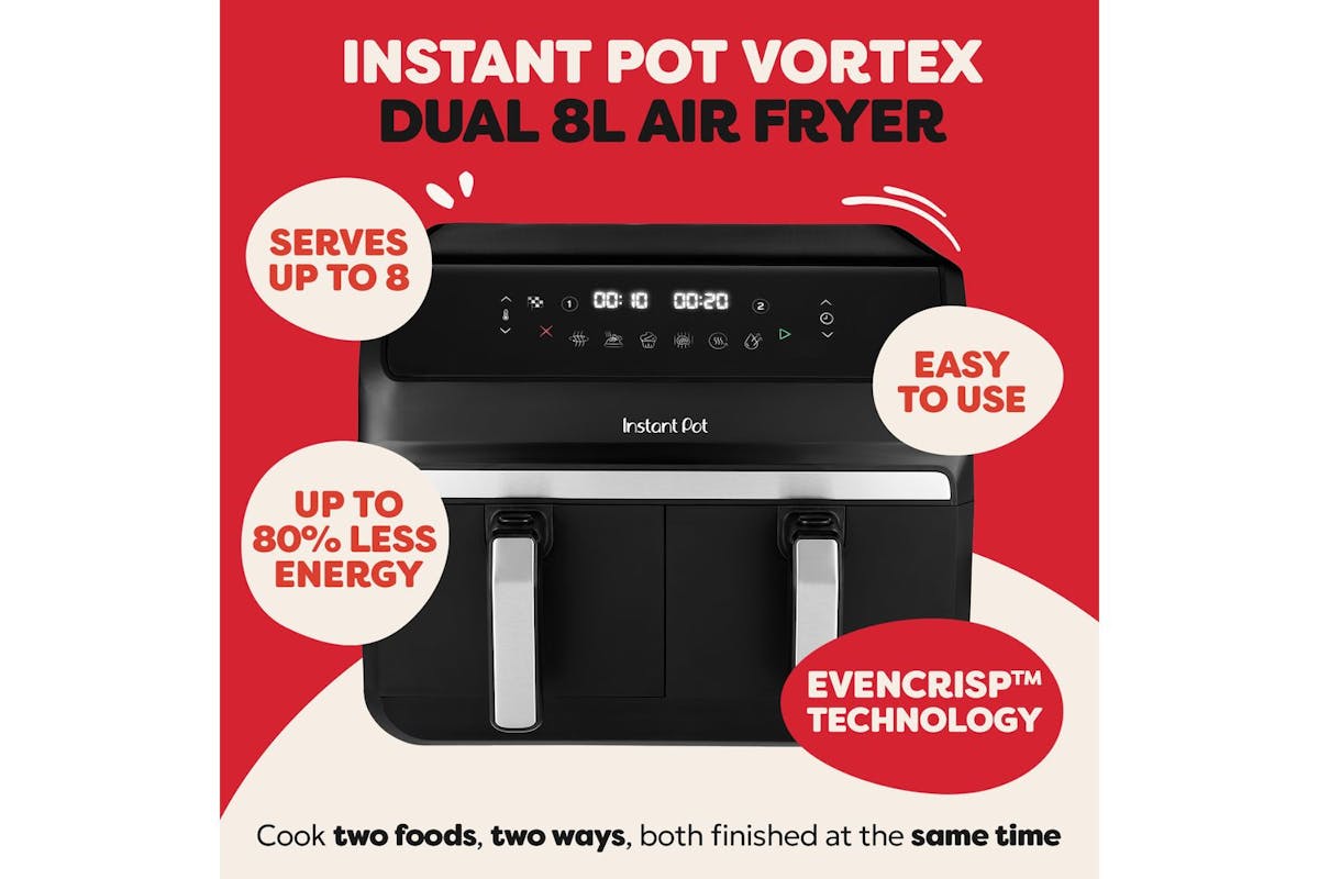 Instant Pot Vortex Dual 8L Air Fryer | 140-3150-01-UK | Black-2