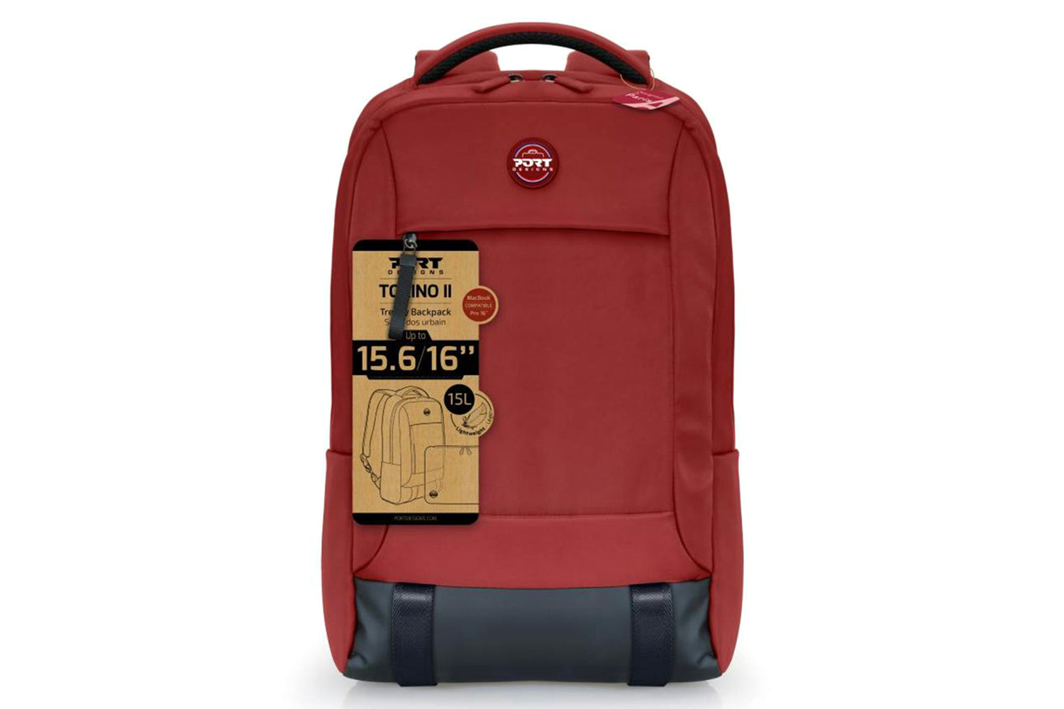 Port Design Torino II 15,6-16" Laptop Backpack | Red-3